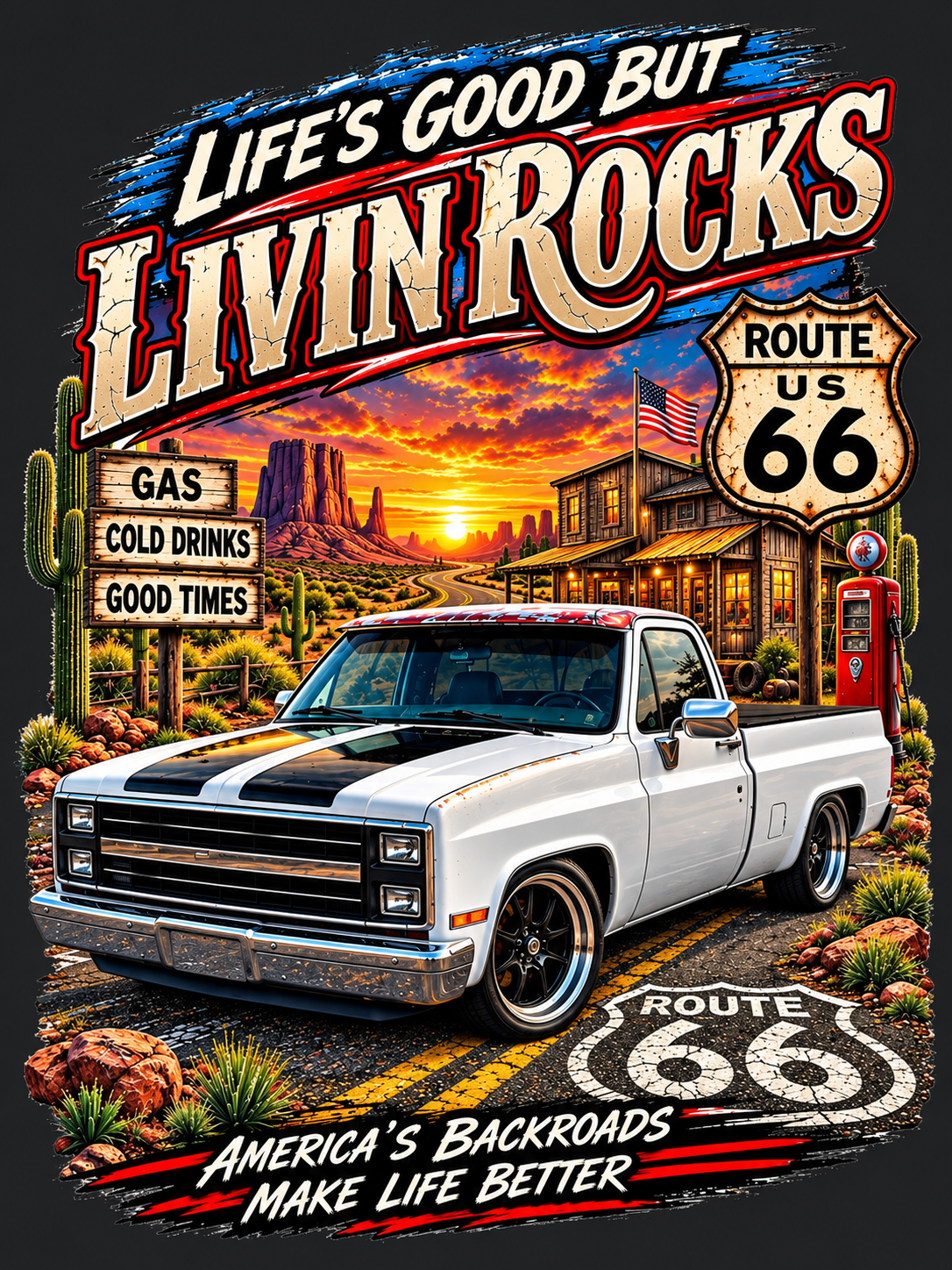 Route 66 - Classic Americana and open-road style