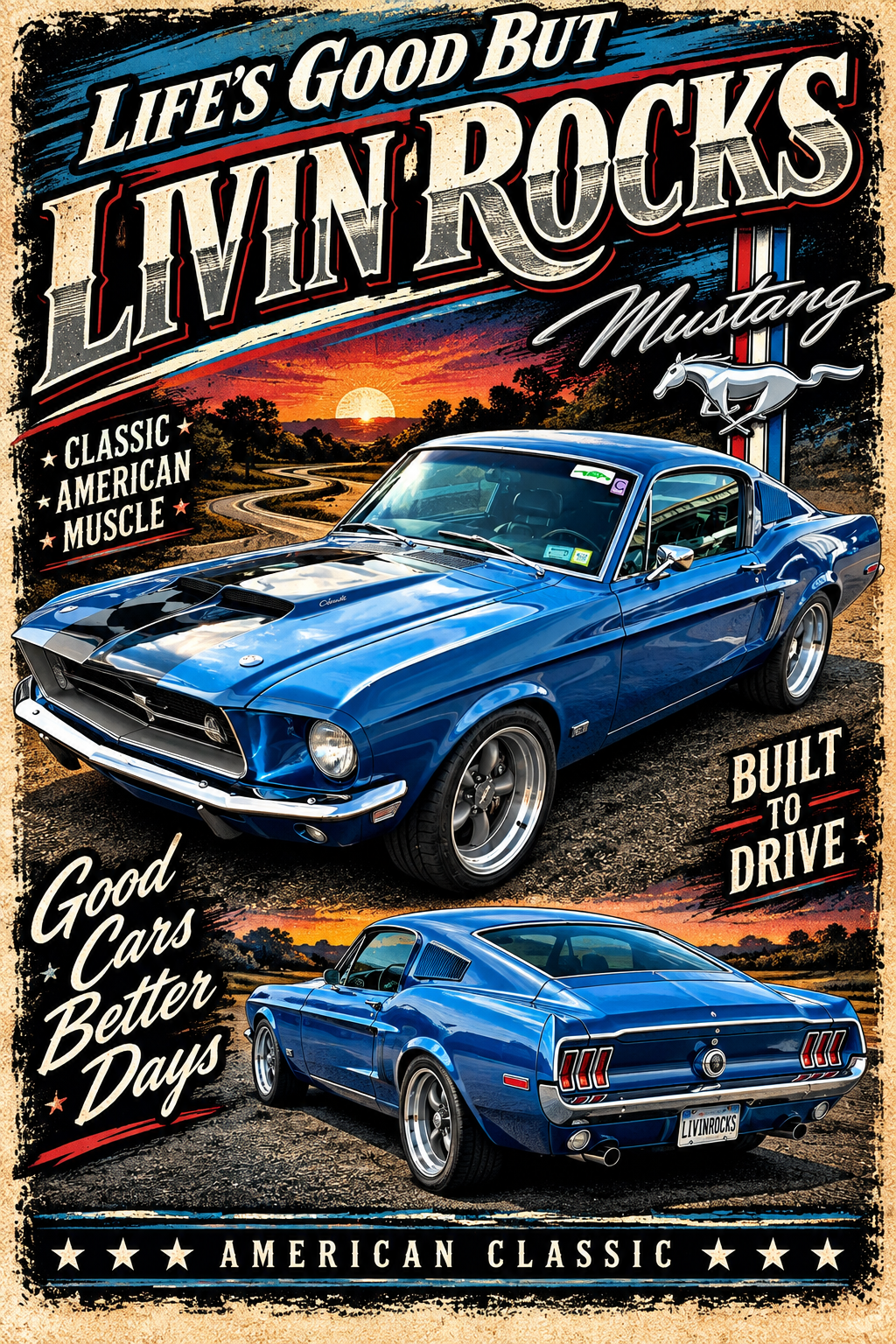 Retro Rod - Vintage automotive advertising style