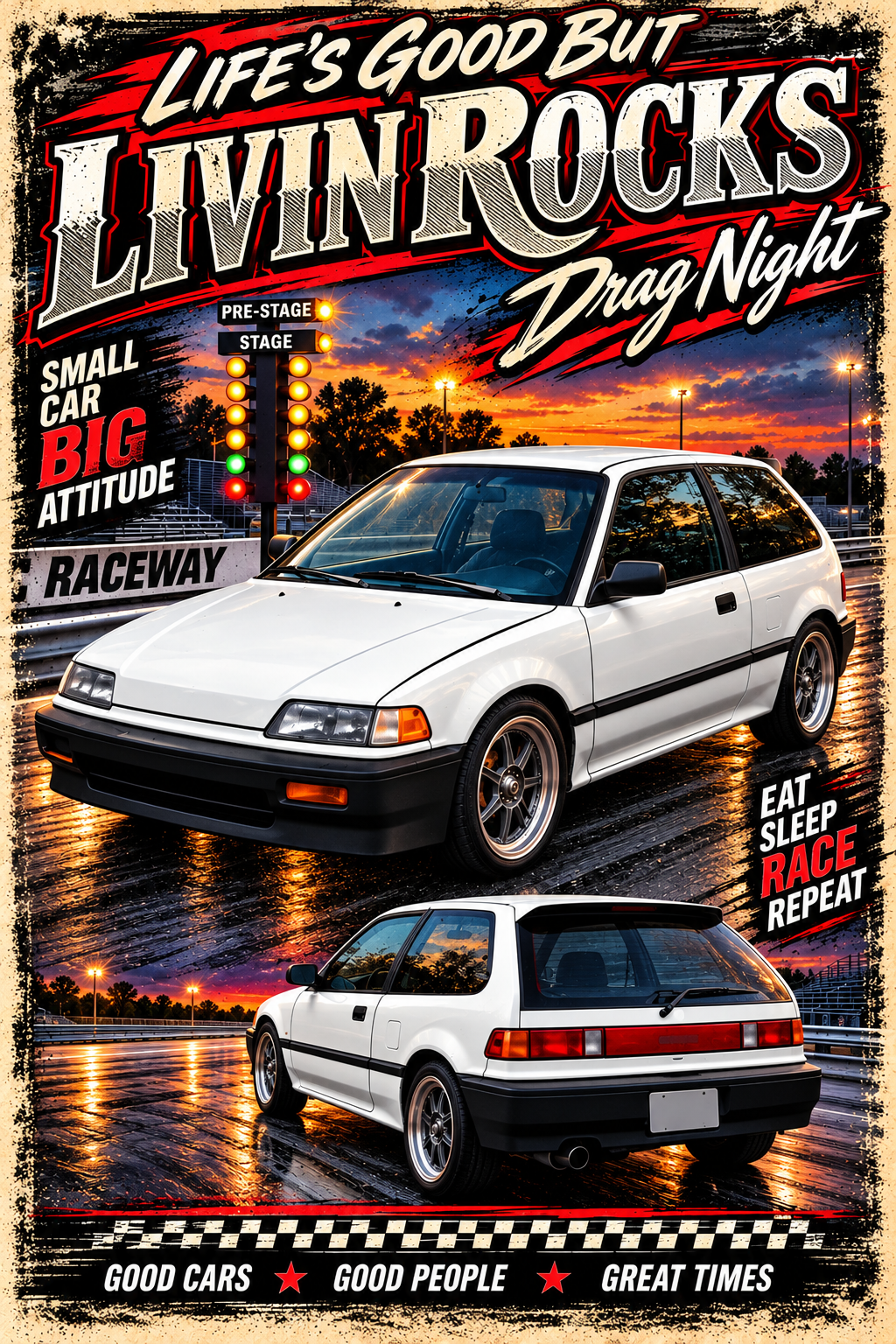 Drag Night - Race-inspired drag strip artwork
