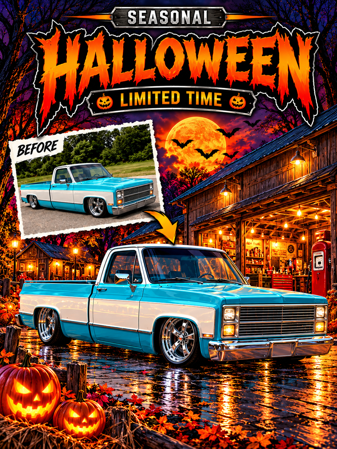Halloween Livin Rocks custom vehicle artwork